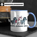 Heilpädagogin Tasse lustig Einhorn Beamter Anwalt Kaffeebech – Blau [farbe:blau]
