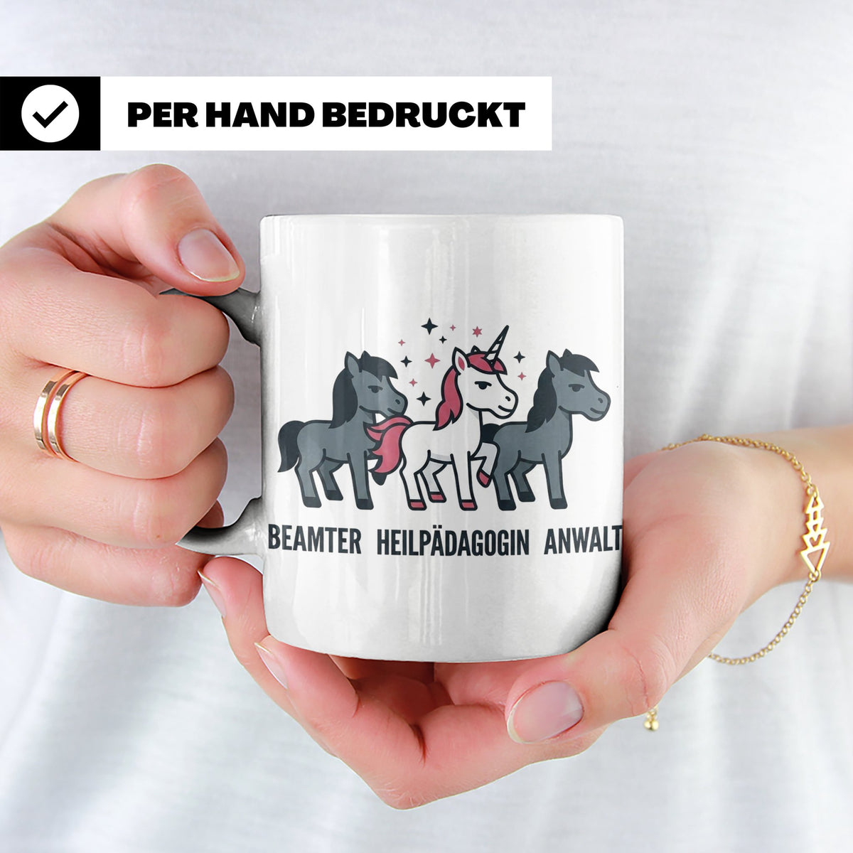 Heilpädagogin Tasse lustig Einhorn Beamter Anwalt Kaffeebech – Weiß [farbe:weiß]