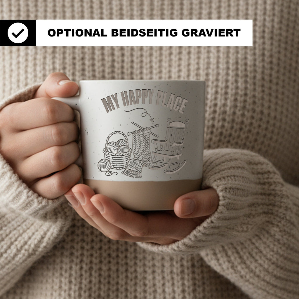 Stricken Tasse My Happy Place - Lustiges Geschenk für Strickerin Oma - – Bild 2