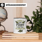 Floristin Tasse mit Spruch Engel ohne Flügel, Geschenk für G – Schwarz [farbe:schwarz]