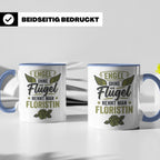 Floristin Tasse mit Spruch Engel ohne Flügel, Geschenk für G – Blau [farbe:blau]
