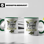 Floristin Tasse mit Spruch Engel ohne Flügel, Geschenk für G – Grün [farbe:grün]