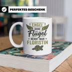 Floristin Tasse mit Spruch Engel ohne Flügel, Geschenk für G – Weiß [farbe:weiß]
