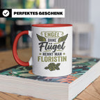 Floristin Tasse mit Spruch Engel ohne Flügel, Geschenk für G – Rot [farbe:rot]