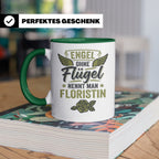 Floristin Tasse mit Spruch Engel ohne Flügel, Geschenk für G – Grün [farbe:grün]