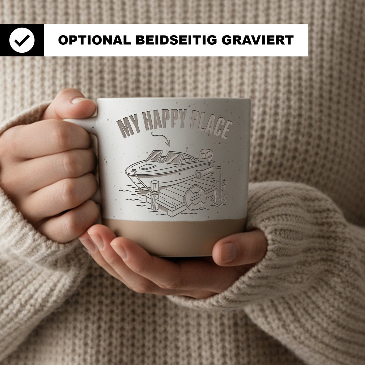 Boot Tasse My Happy Place - Lustiges Geschenk für Kapitän & Bootsbesit – Bild 2