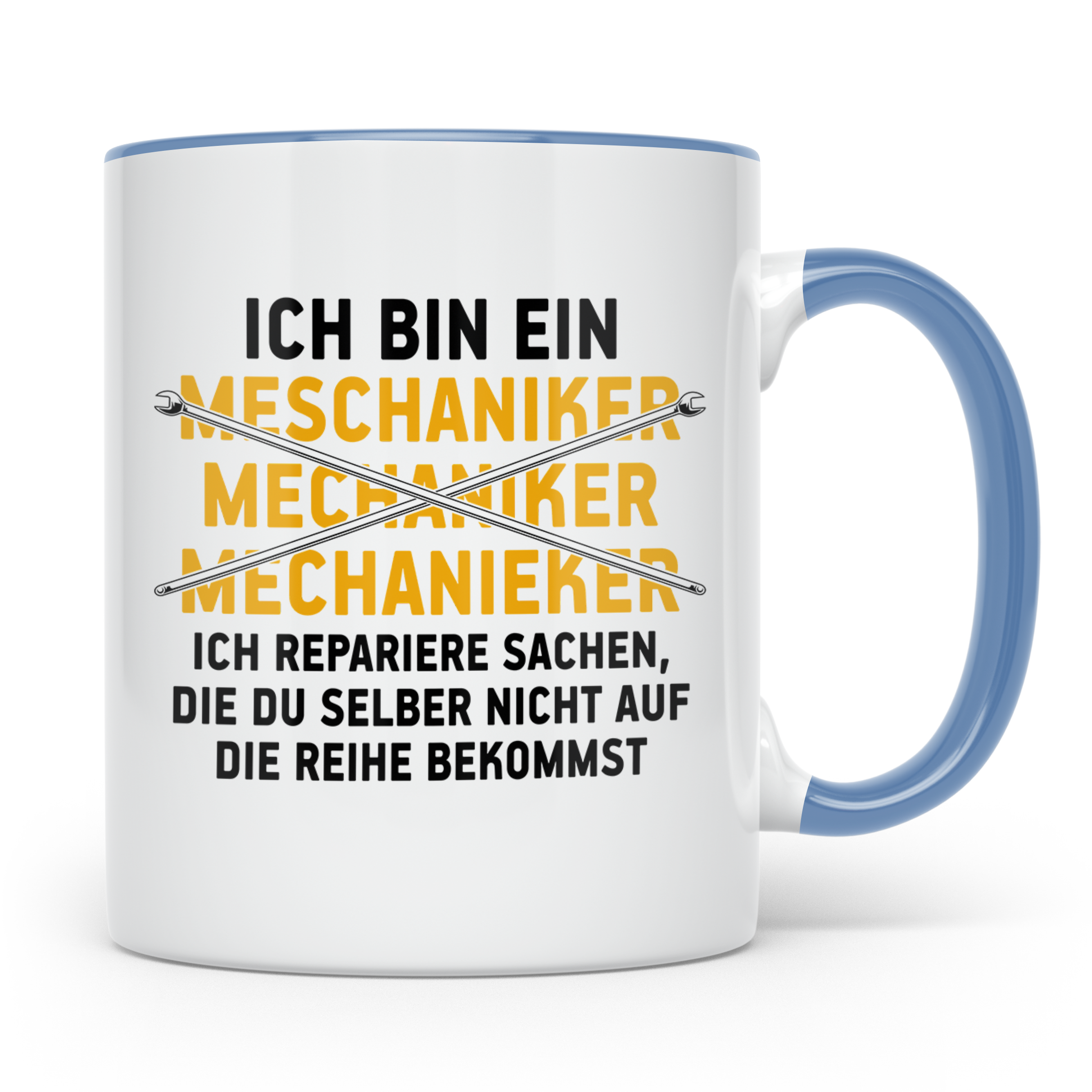 Mechaniker Tasse - Richtige Schreibweise KFZ Schrauber Werks – Blau [farbe:blau]