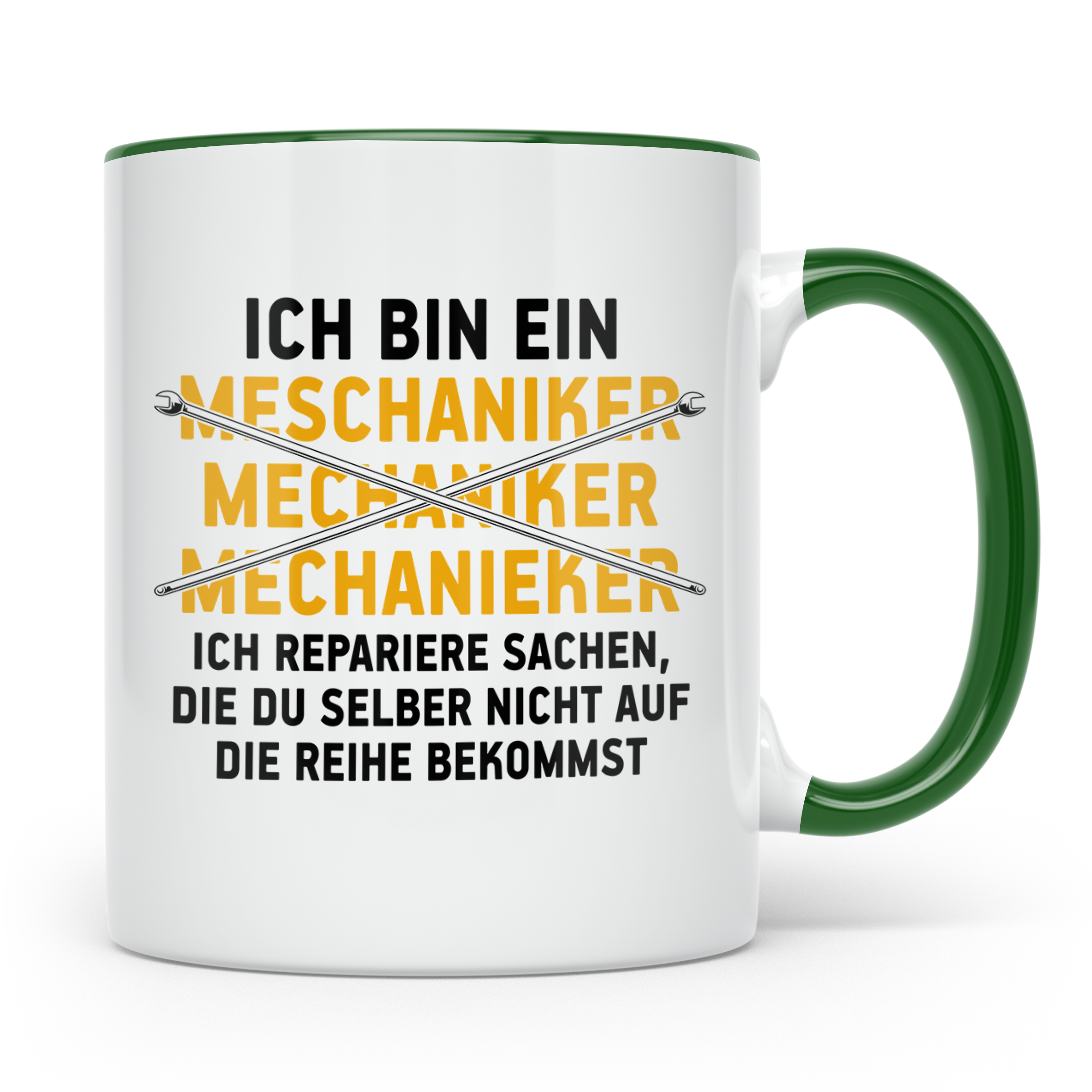 Mechaniker Tasse - Richtige Schreibweise KFZ Schrauber Werks – Grün [farbe:grün]