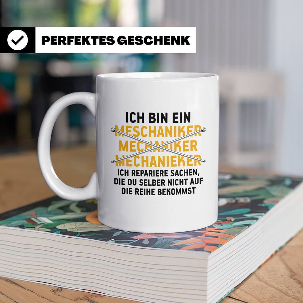 Mechaniker Tasse - Richtige Schreibweise KFZ Schrauber Werks – Weiß [farbe:weiß]