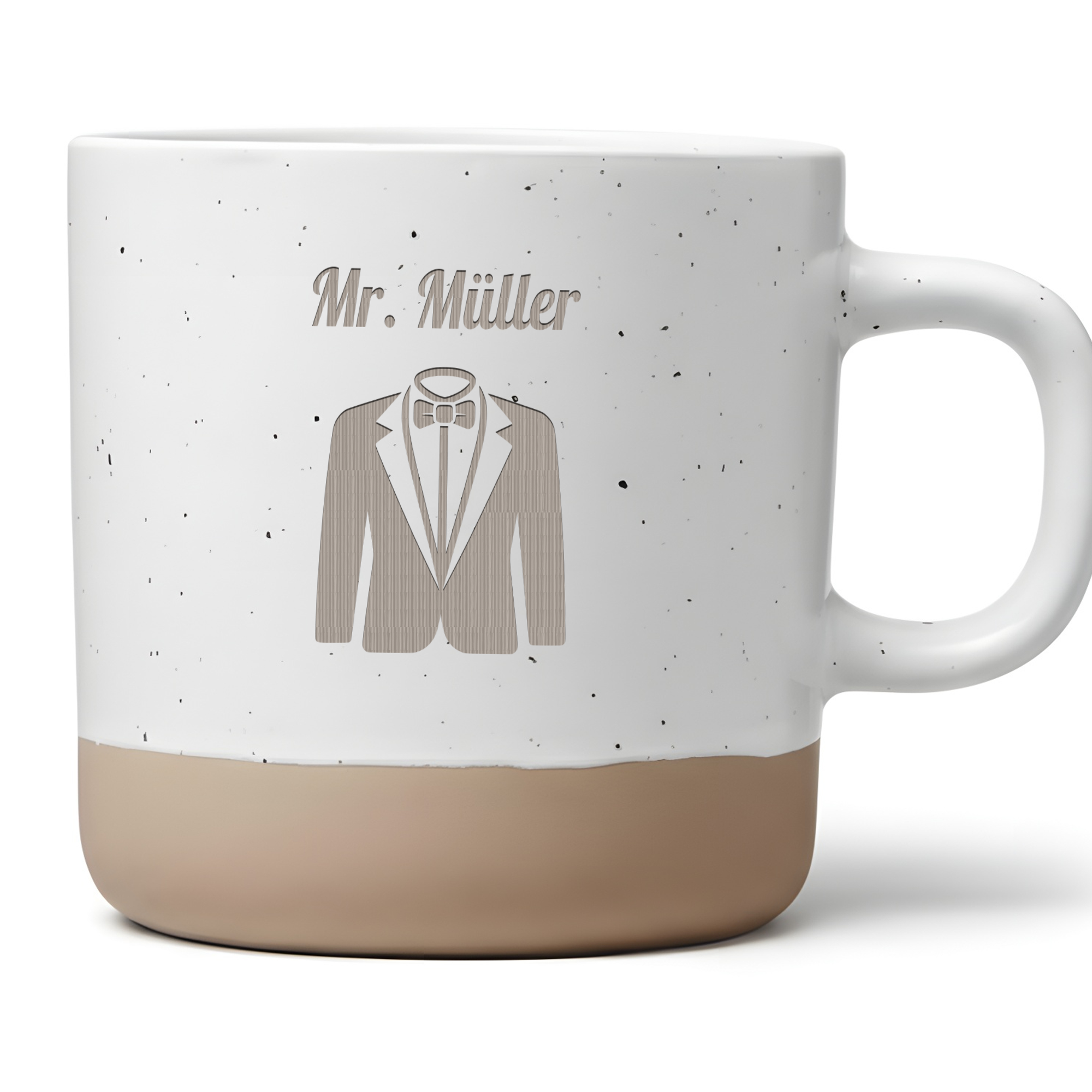 Personalisierte Tasse Mr. mit Wunschname, Bräutigam Kaffeetasse Sakko Design, Hochzeitsgeschenk für Männer, Becher JGA Bräutigam