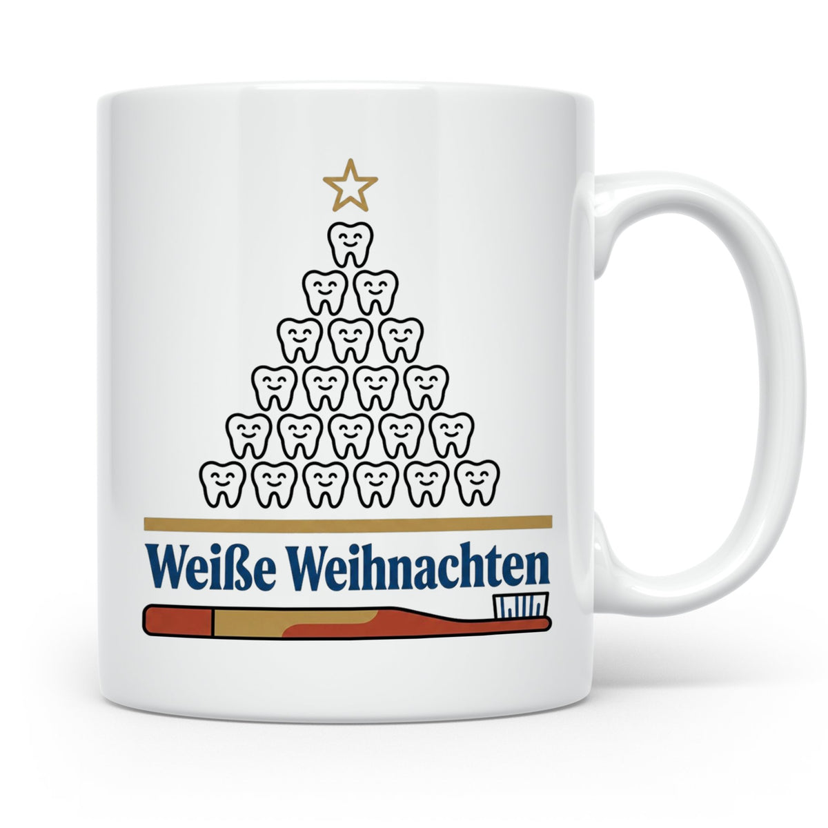 Zahnarzt Tasse Weiße Weihnachten lustig Geschenk für Zahnarz – Weiß [farbe:weiß]