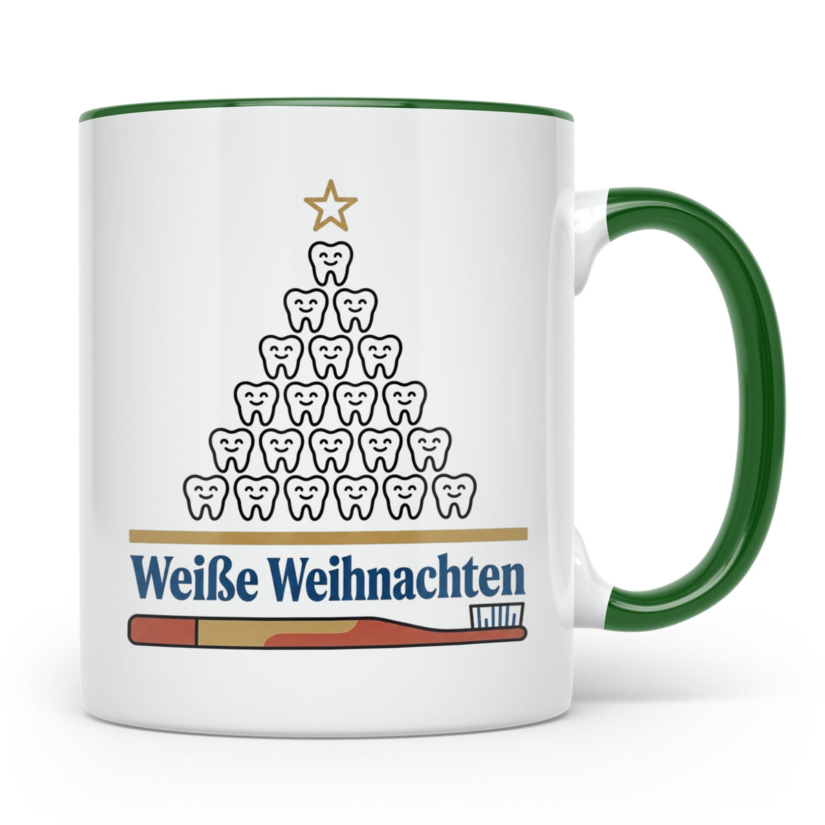 Zahnarzt Tasse Weiße Weihnachten lustig Geschenk für Zahnarz – Grün [farbe:grün]