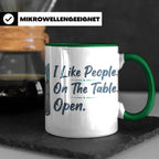 Chirurg Tasse Lustig | I Like People Open Spruch Kaffeebeche – Grün [farbe:grün]