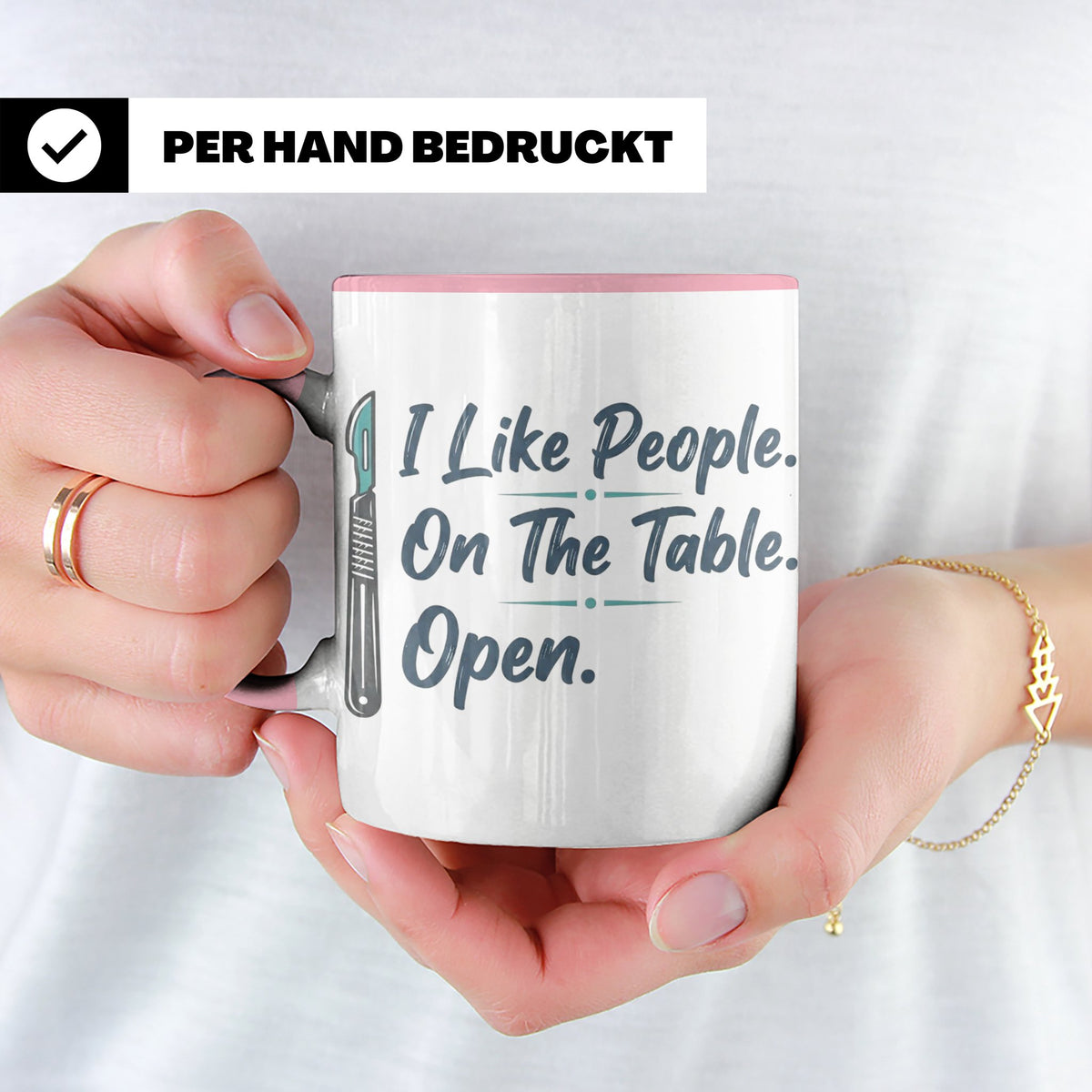 Chirurg Tasse Lustig | I Like People Open Spruch Kaffeebeche – Rosa [farbe:rosa]