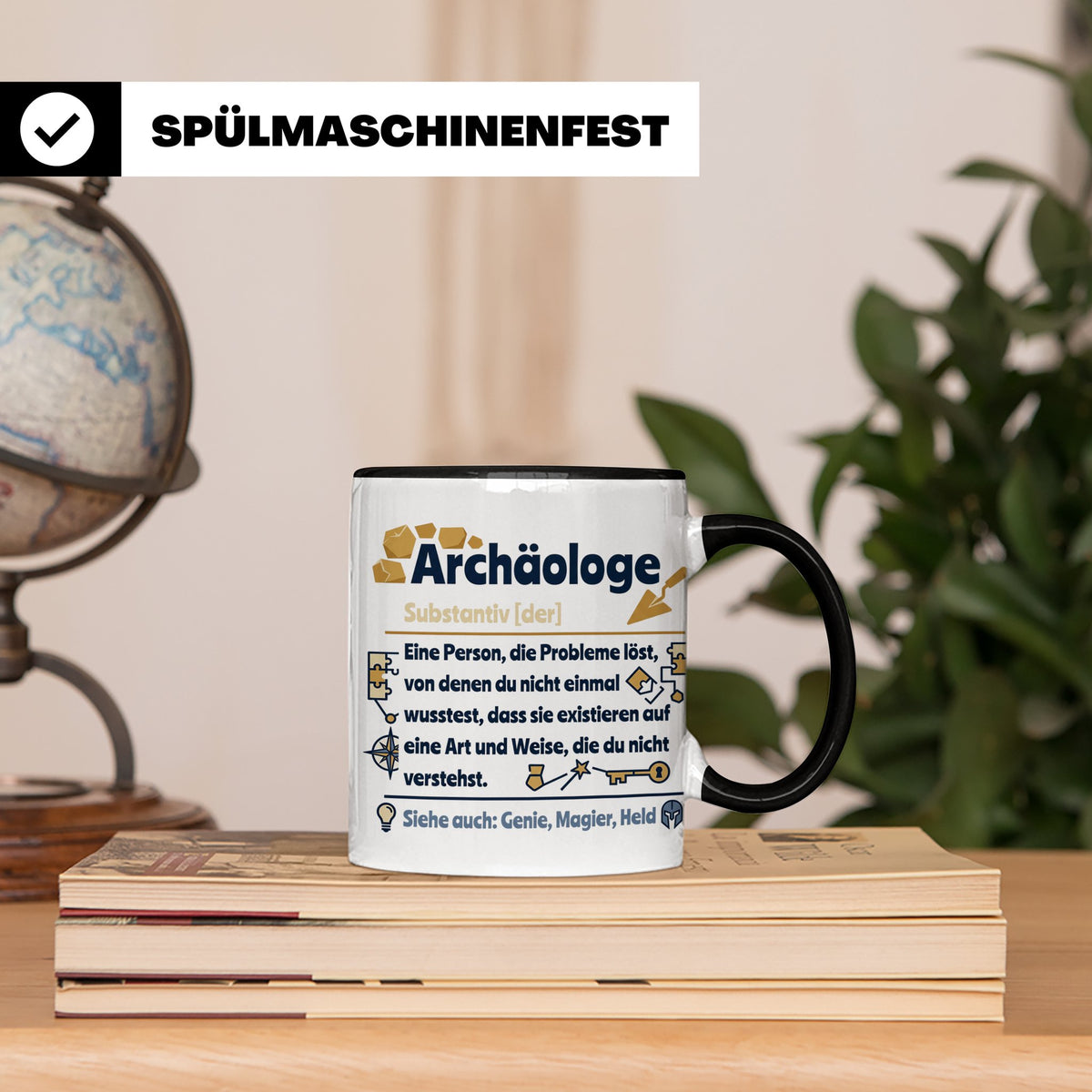 Archäologe Tasse mit lustiger Definition, Geschenk für Archä – Schwarz [farbe:schwarz]