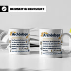 Archäologe Tasse mit lustiger Definition, Geschenk für Archä – Weiß [farbe:weiß]