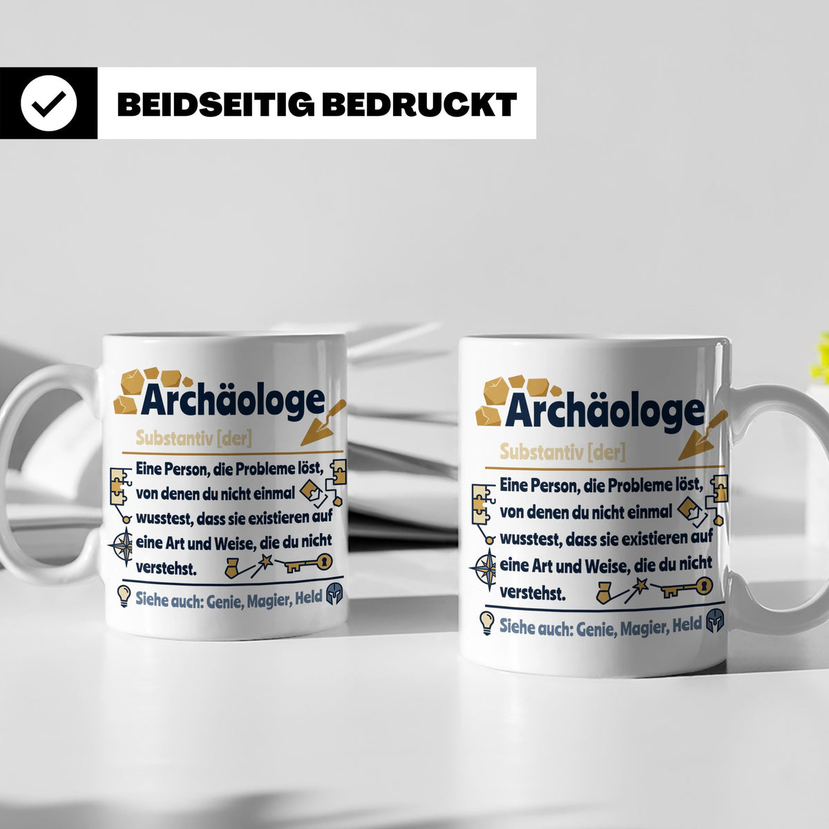 Archäologe Tasse mit lustiger Definition, Geschenk für Archä – Weiß [farbe:weiß]