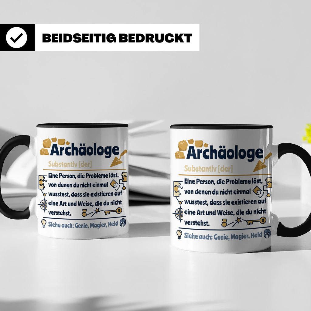 Archäologe Tasse mit lustiger Definition, Geschenk für Archä – Schwarz [farbe:schwarz]
