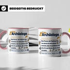 Archäologe Tasse mit lustiger Definition, Geschenk für Archä – Rosa [farbe:rosa]