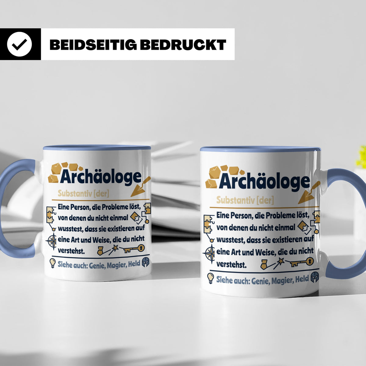 Archäologe Tasse mit lustiger Definition, Geschenk für Archä – Blau [farbe:blau]