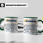 Archäologe Tasse mit lustiger Definition, Geschenk für Archä – Grün [farbe:grün]