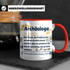 Archäologe Tasse mit lustiger Definition, Geschenk für Archä – Rot [farbe:rot]