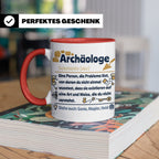 Archäologe Tasse mit lustiger Definition, Geschenk für Archä – Rot [farbe:rot]