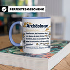 Archäologe Tasse mit lustiger Definition, Geschenk für Archä – Blau [farbe:blau]