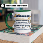 Archäologe Tasse mit lustiger Definition, Geschenk für Archä – Grün [farbe:grün]