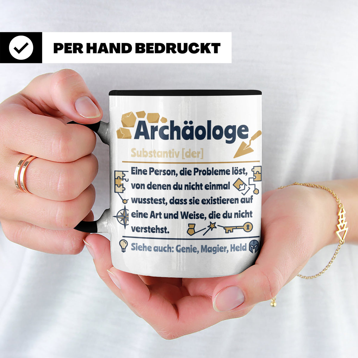 Archäologe Tasse mit lustiger Definition, Geschenk für Archä – Schwarz [farbe:schwarz]
