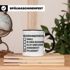 Pflegekraft Tasse mit Spruch Beziehungsstatus Pflegekraft |  – Schwarz [farbe:schwarz]