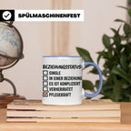 Pflegekraft Tasse mit Spruch Beziehungsstatus Pflegekraft |  – Blau [farbe:blau]
