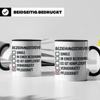 Pflegekraft Tasse mit Spruch Beziehungsstatus Pflegekraft |  – Schwarz [farbe:schwarz]