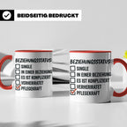Pflegekraft Tasse mit Spruch Beziehungsstatus Pflegekraft |  – Rot [farbe:rot]