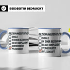 Pflegekraft Tasse mit Spruch Beziehungsstatus Pflegekraft |  – Blau [farbe:blau]