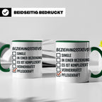 Pflegekraft Tasse mit Spruch Beziehungsstatus Pflegekraft |  – Grün [farbe:grün]