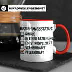 Pflegekraft Tasse mit Spruch Beziehungsstatus Pflegekraft |  – Rot [farbe:rot]