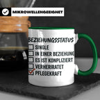 Pflegekraft Tasse mit Spruch Beziehungsstatus Pflegekraft |  – Grün [farbe:grün]