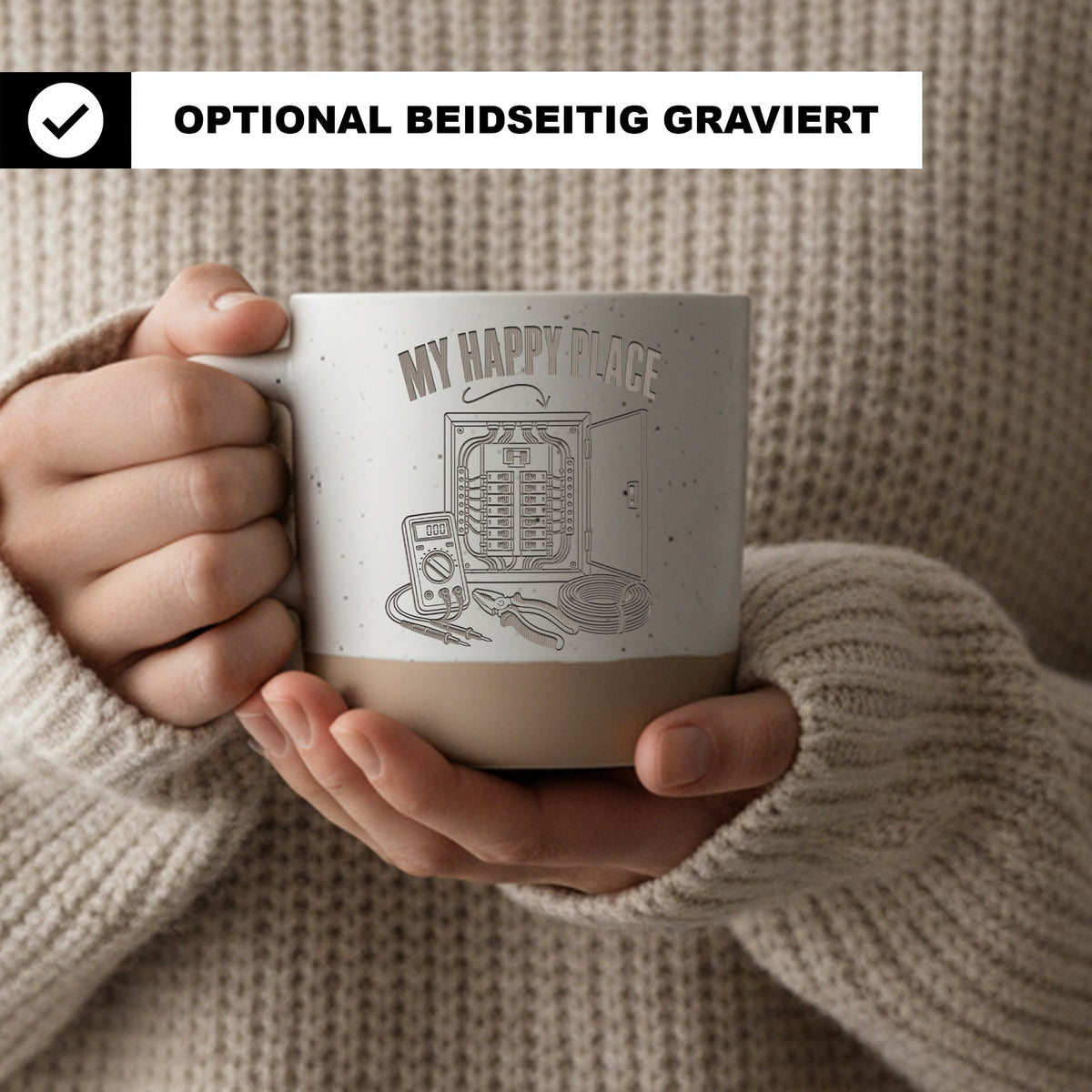 Elektriker Tasse My Happy Place - Lustiges Geschenk für Handwerker - S – Bild 2