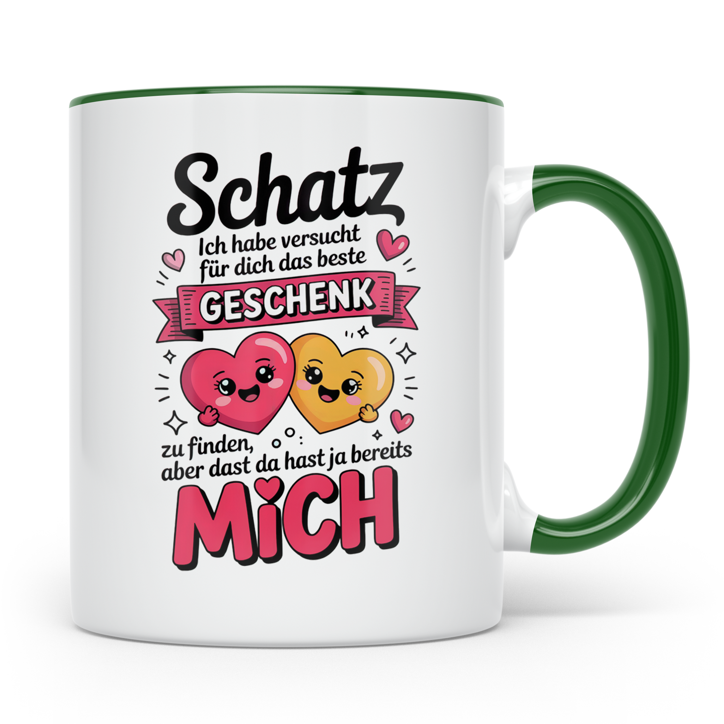 Schatz Tasse - Ich habe das beste Geschenk schon - Liebesbew – Grün [farbe:grün]