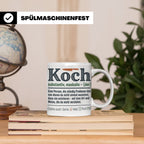 Koch Tasse mit lustiger Definition, Geschenk für Chefkoch, K – Weiß [farbe:weiß]