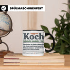 Koch Tasse mit lustiger Definition, Geschenk für Chefkoch, K – Schwarz [farbe:schwarz]