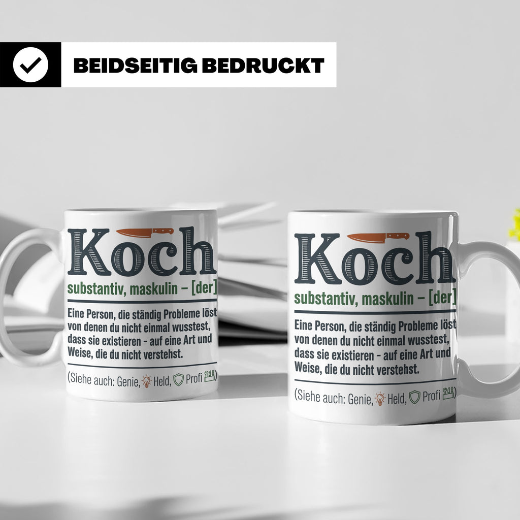 Koch Tasse mit lustiger Definition, Geschenk für Chefkoch, K – Weiß [farbe:weiß]