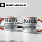Koch Tasse mit lustiger Definition, Geschenk für Chefkoch, K – Rot [farbe:rot]