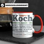 Koch Tasse mit lustiger Definition, Geschenk für Chefkoch, K – Rot [farbe:rot]