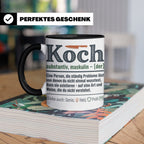 Koch Tasse mit lustiger Definition, Geschenk für Chefkoch, K – Schwarz [farbe:schwarz]