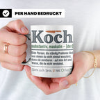 Koch Tasse mit lustiger Definition, Geschenk für Chefkoch, K – Weiß [farbe:weiß]