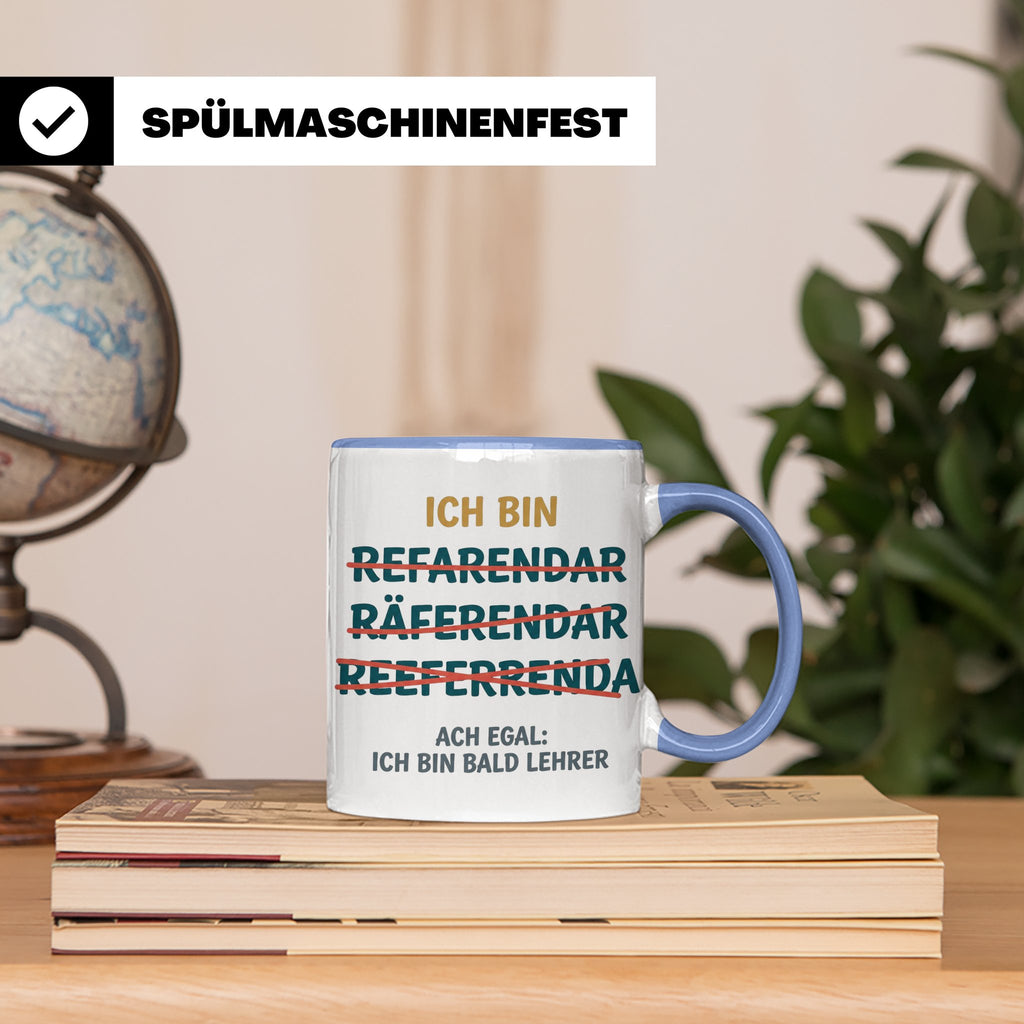 Referendar Tasse lustig Rechtschreibung, Geschenk für Lehram – Blau [farbe:blau]