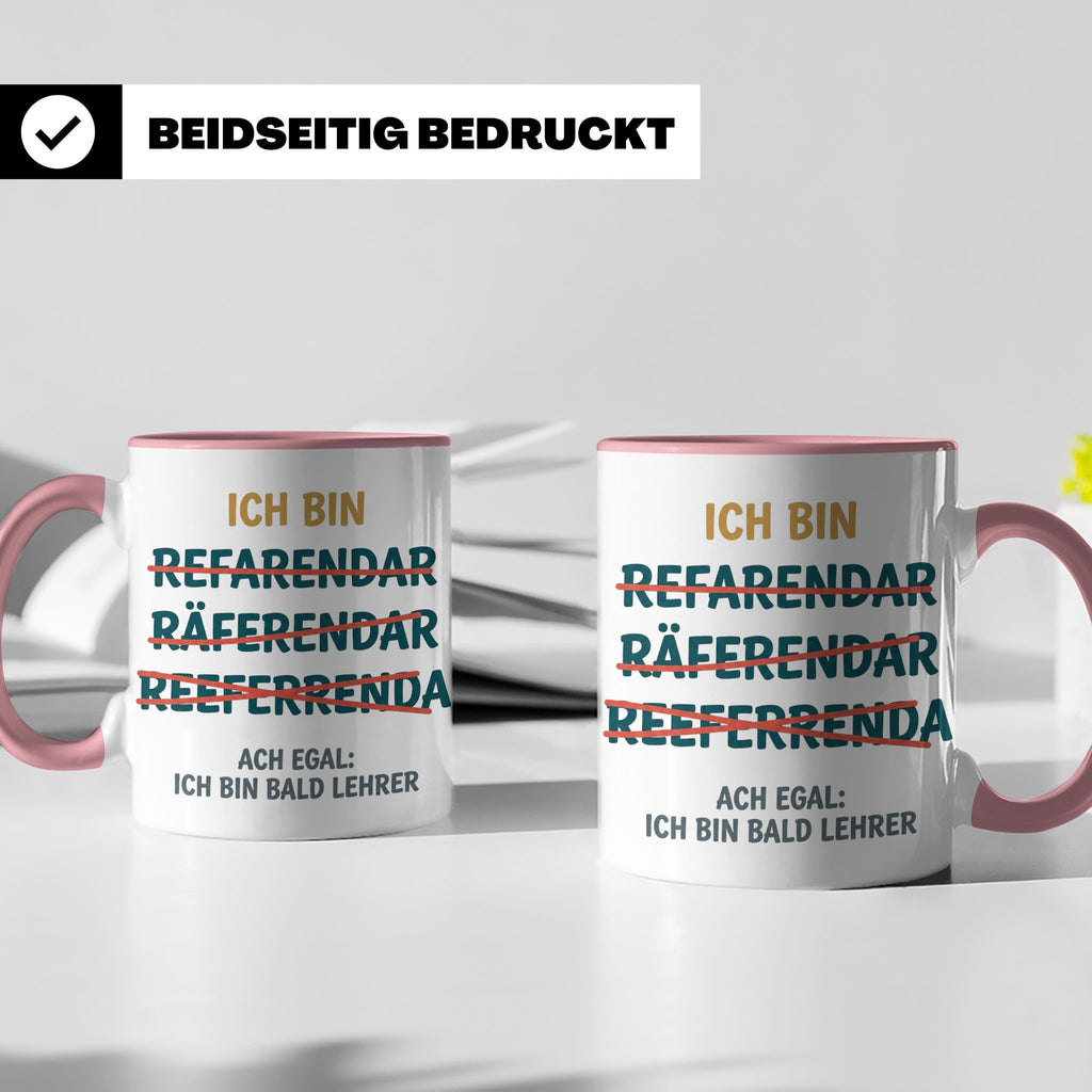 Referendar Tasse lustig Rechtschreibung, Geschenk für Lehram – Rosa [farbe:rosa]