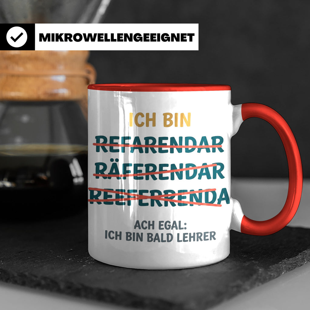 Referendar Tasse lustig Rechtschreibung, Geschenk für Lehram – Rot [farbe:rot]
